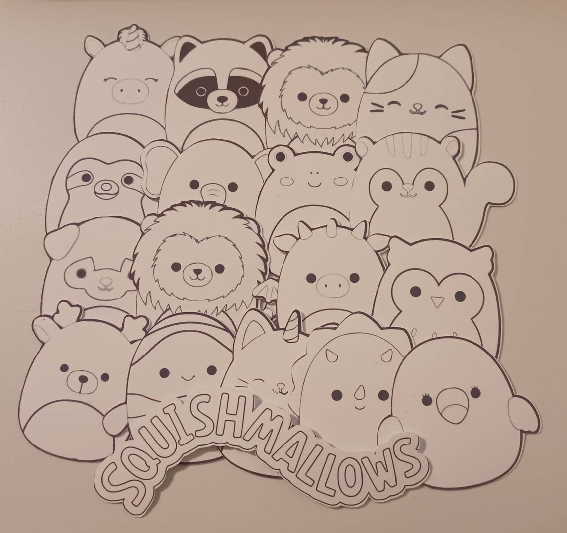 Squishmallow Coloring Stickers Kids Stickers Coloring - Etsy