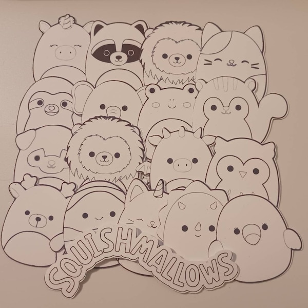 Squishmallow Valentine Coloring - Etsy