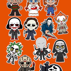Halloween Minis stickers, Horror, Scary Movies