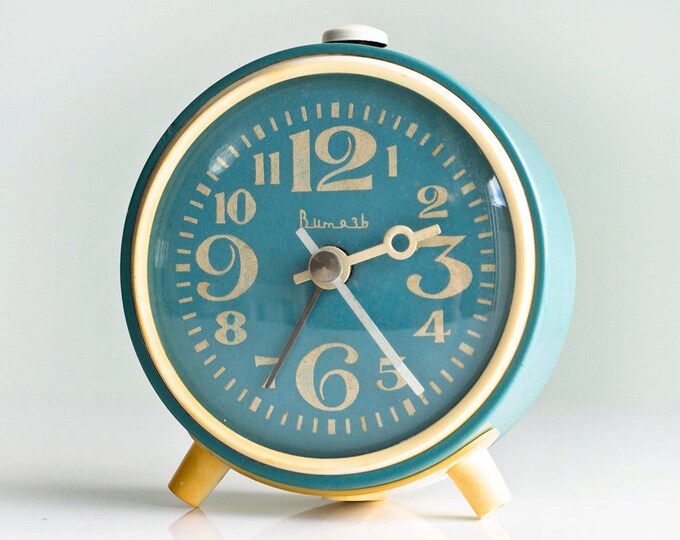 Vintage Alarm Clock. Russian Clock. Old Soviet Alarm Clock. Made in