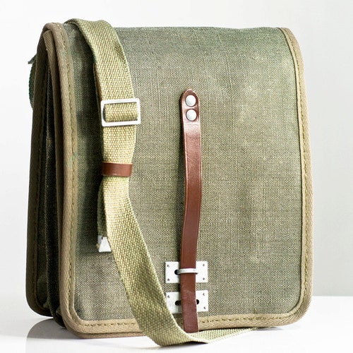 Vintage Military Shoulder Bag Army Canvas Messenger Bag Etsy