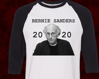 LARRY David BERNIE SANDERS 2020 - T-shirt - adult Premium Ringers Raglans Tank Tops - curb mocha joe's your better beans enthusiasm 2020
