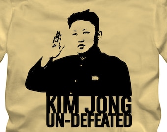 KIM JUNG UN-Besiegt -Lustiges Erwachsenen-T-Shirt aus dem Film The Interview Nordkorea USA- S-3xL James Franco Flagge Skylark Tshirt rogen-393