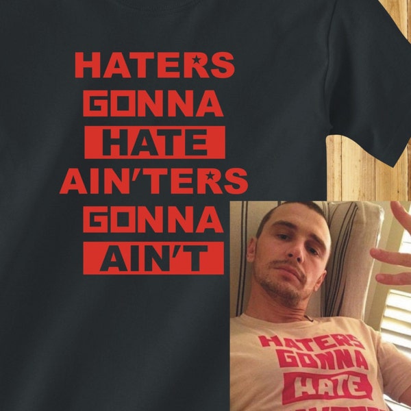 Haters Gonna Hate Ain'ters Gonna Aint - Funny Adult T Shirt from movie The Interview-  S-3xL James Franco Dave Skylark tshirt rogen -347