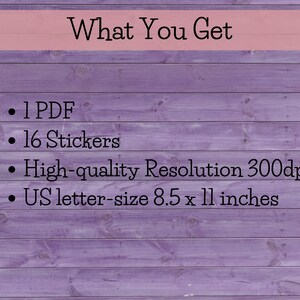 Printable Stickers US Letter Size PDF Digital Download Cute - Etsy