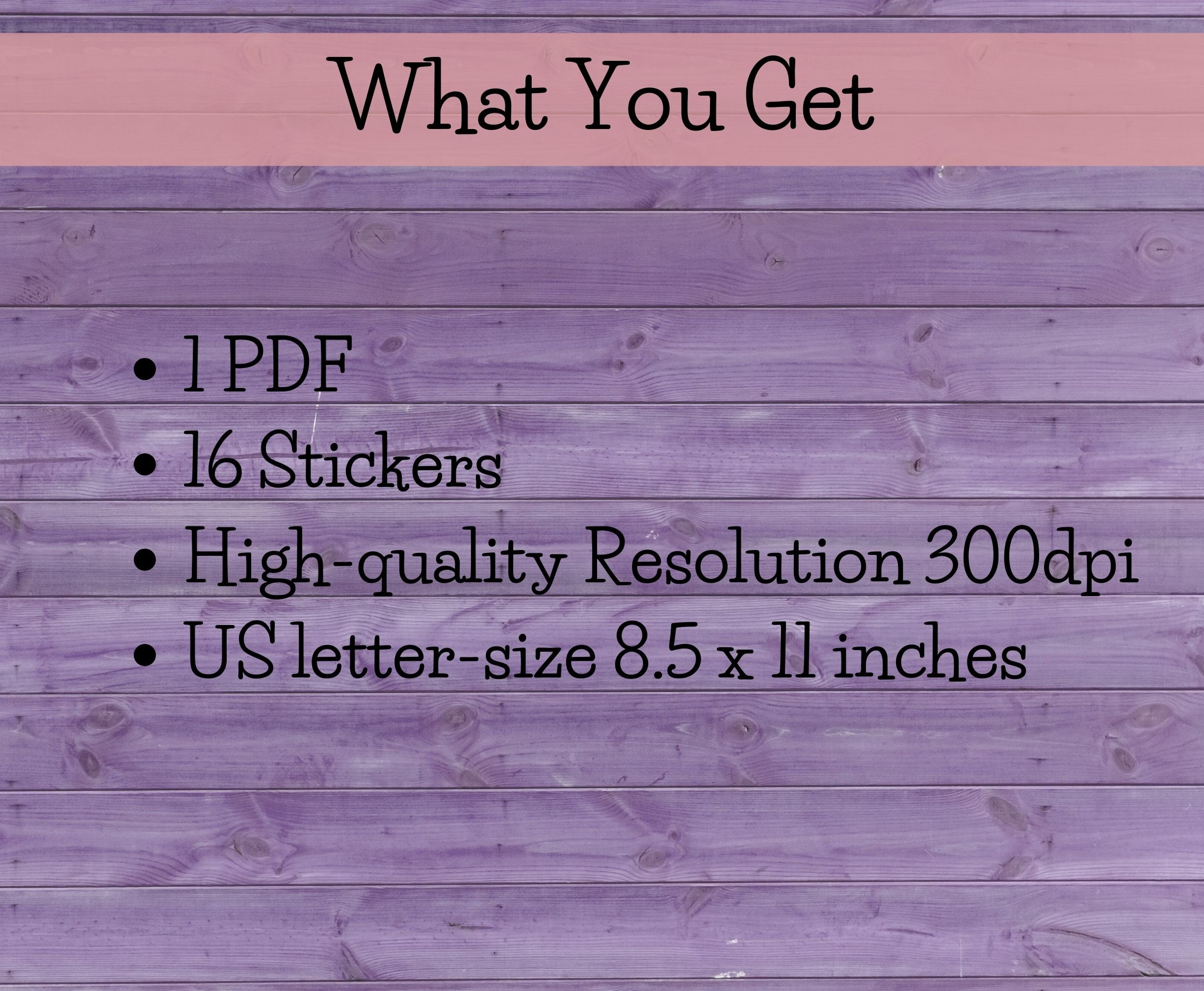 Printable Stickers US Letter Size PDF Digital Download Cute - Etsy