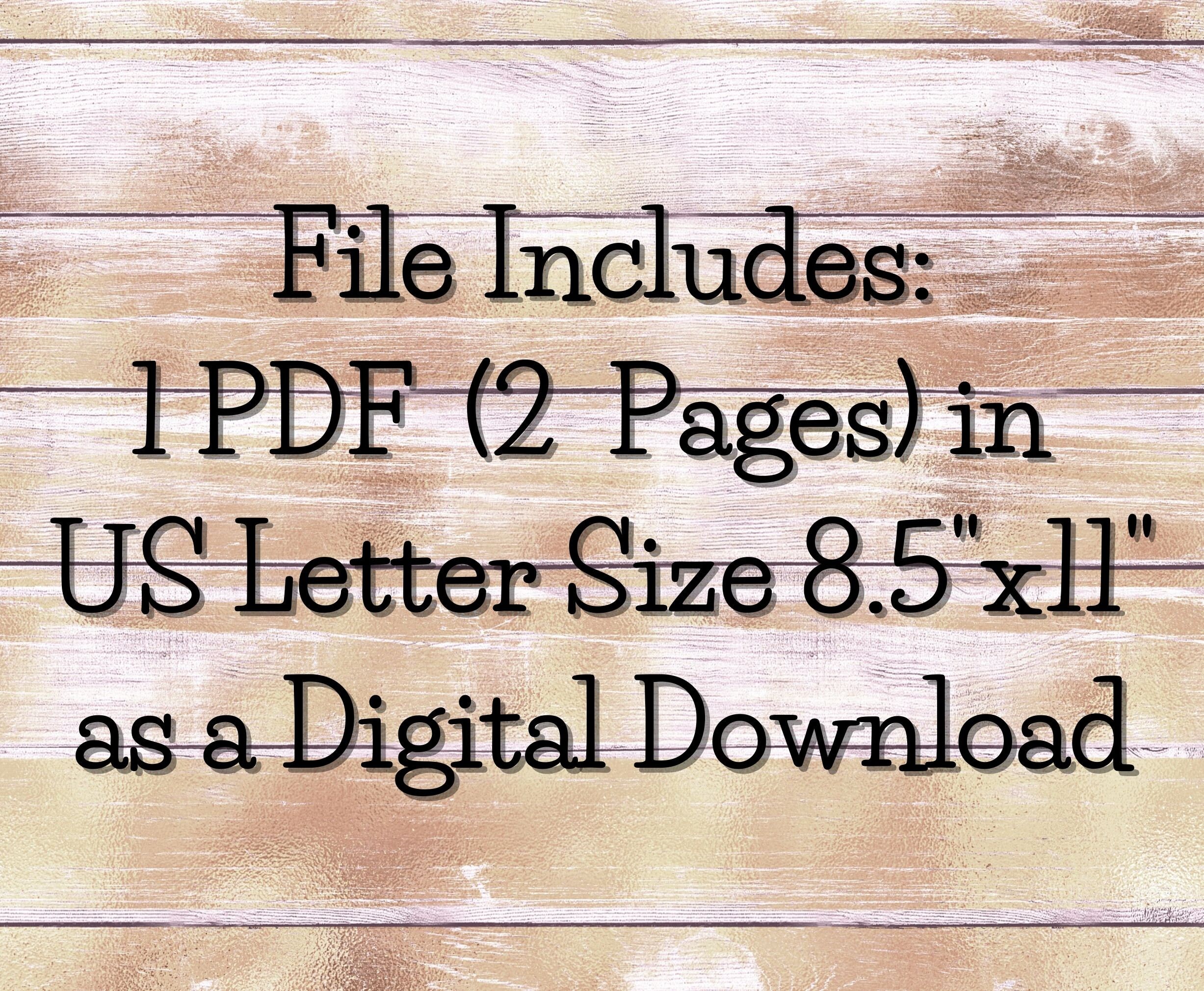 Printable Stickers US Letter Size PDF Digital Download Cute - Etsy