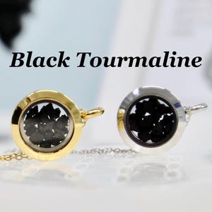 Black Tourmaline Crystal Locket Necklace: Protection & Grounding