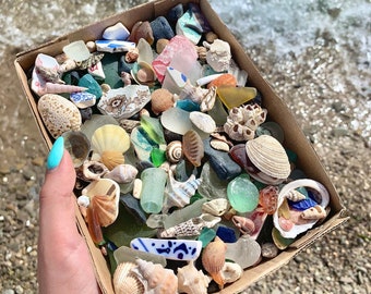 Genuine Sea Glass Beach Treasure Beach Glass Sea Pottery Beach Decor Beach stones Shell bulk Mermaid treasure box Sea Ceramic Seaglass