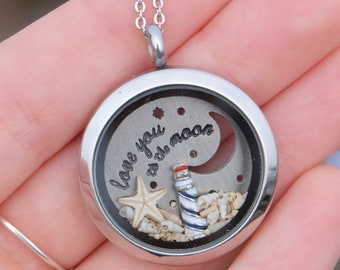 Lighthouse Necklace for Women Unique Mom Jewelry I love you to the moon and back Mothers day gift ideas Gift for girlfriend wife sister