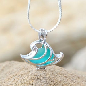 Bijoux vague océan Collier vague Collier minimaliste Cadeau pour elle Cadeau de Noël pour femme Turquoise