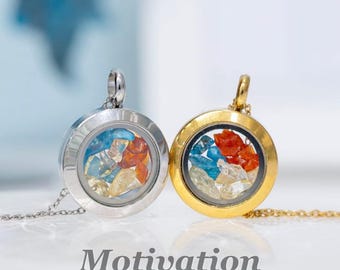 Raw Crystal Locket Necklace, Carnelian necklace, Gifts for New Beginnings,Motivational Necklace Gift Raw gemston Necklace,Inspirational Gift