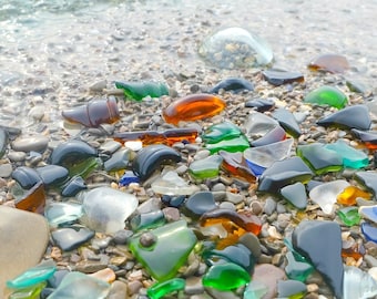 Genuine Sea Glass Mix: Bulk Beach Glass for Crafts, seaglass,real sea glass pieces,beach sea glass lot,Genuine Sea glass tumbled