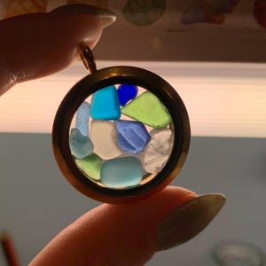 Ocean Necklace Sea glass jewelry Mother's Day Gift for Mom Birthday Gift for Daughter Seaglass locket,Beach glass Gift ideas for her image 10