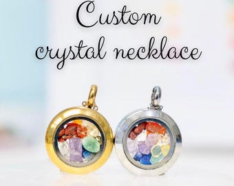 Personalized Birthstone Necklace, Birthstone Jeweley,Natural Crystal Necklace,Family Birthstone Necklace,Personalized Mother's Jewelry