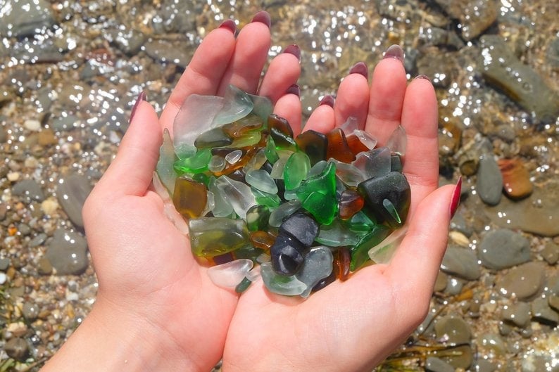 Sea Glass Mix Genuine Seaglass Bulk Sea Glass Crafting Beach Etsy