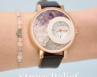 Stress Relief Gemston Watch,Energy Crystal Jewelry,Empath Support, Protection Negative Energy Crystals