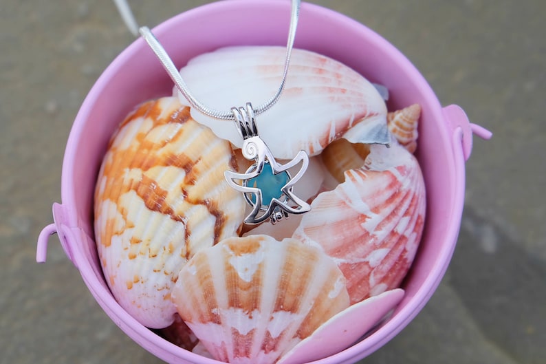 Sterling Silver necklace Ocean jewelry gift Mothers gift Sea necklace Starfish necklace Unique gifts Mom gift Present for mom