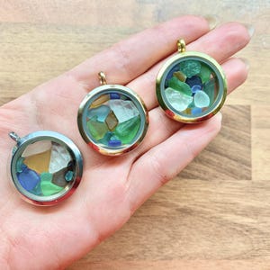Ocean Necklace Sea glass jewelry Mother's Day Gift for Mom Birthday Gift for Daughter Seaglass locket,Beach glass Gift ideas for her image 8