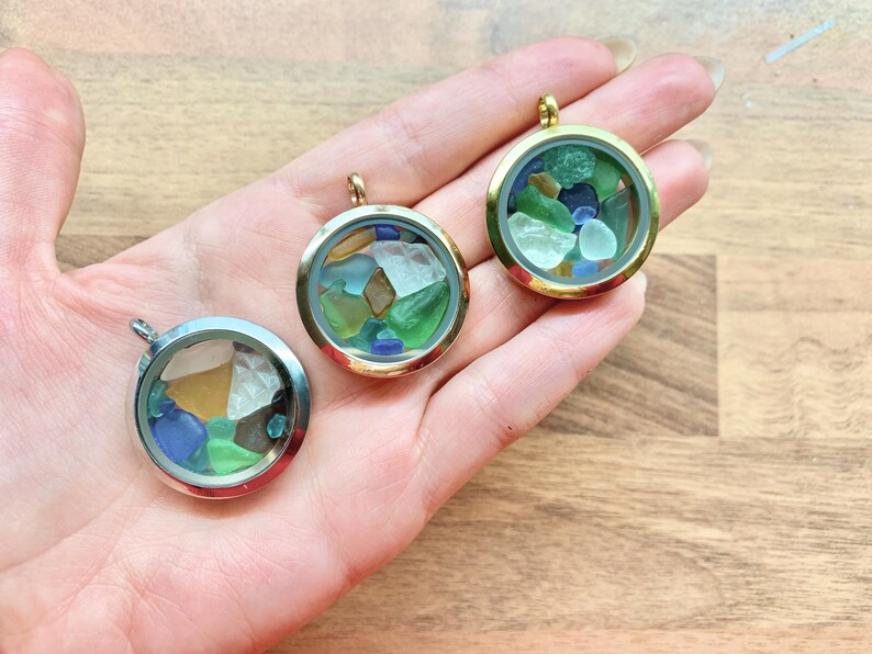 Ocean Necklace Sea glass jewelry Mother's Day Gift for Mom Birthday Gift for Daughter Seaglass locket,Beach glass Gift ideas for her image 8