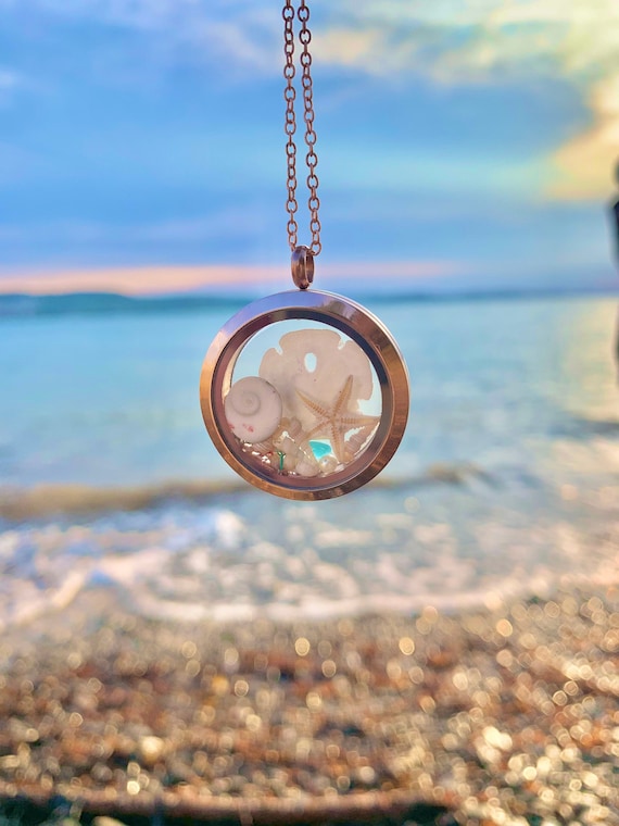 Sand Dollar Necklace Beach Necklace for Women Unique Gift for Mom Birthday Gift Ideas Mermaid Necklace Ocean Jewelry Seashell Locket Etsy