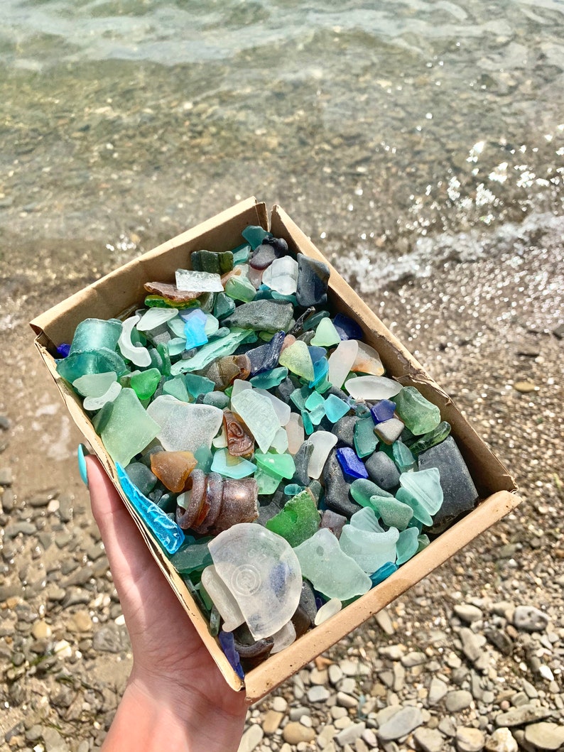 Genuine Sea Glass Beach Treasure Beach Glass Sea Pottery Beach Decor Beach stones Shell bulk Mermaid treasure box Sea Ceramic Seaglass image 3