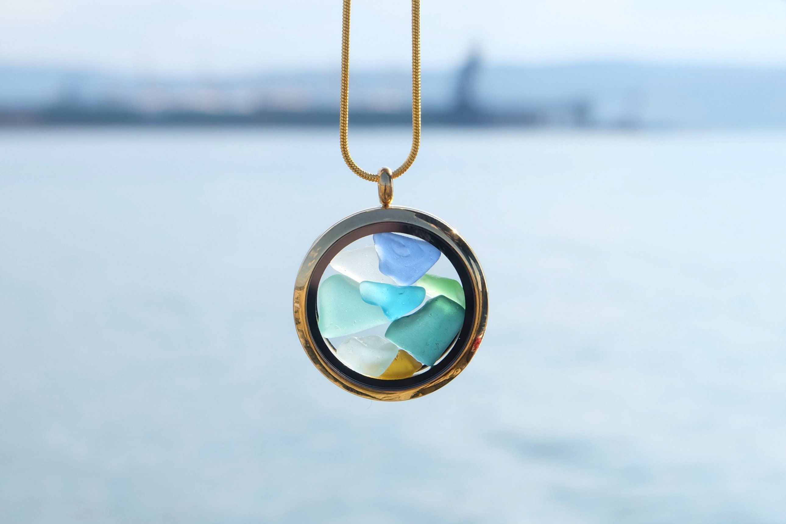 Sea Glass Necklace Unique Gift for 
