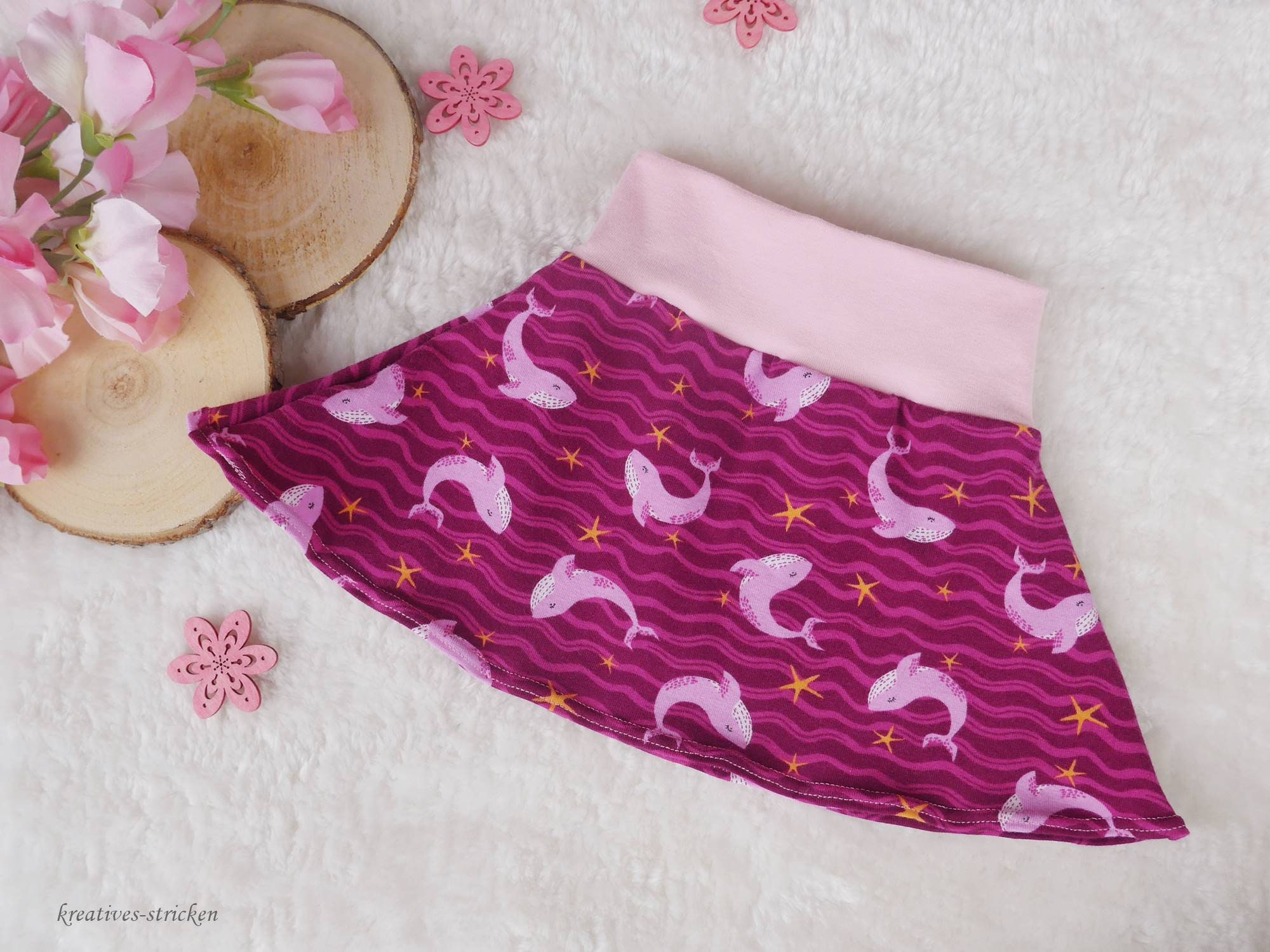 Size 56/62 sewn baby skirt, baby rock jersey