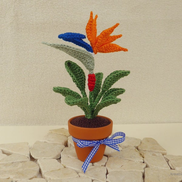 e-Book crochet pattern bird of paradise flower mini flower