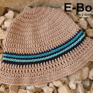 e-book in 3 sizes: crochet pattern baby hat, boys