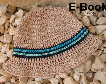 e-book in 3 sizes: crochet pattern baby hat, boys