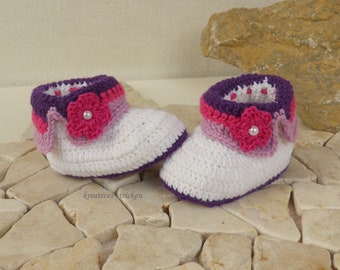 gehäkelte Babystiefel, Babybooties -UNIKAT-