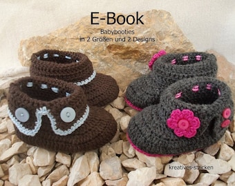 e-Book: Crochet pattern baby shoes, baby boots 38