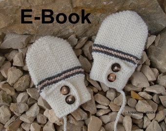 e-Book: Knitting instructions for baby gloves with buttons