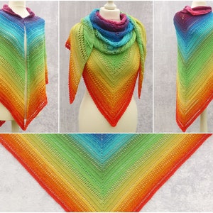 e-Book: Crochet pattern for the triangular scarf &quot;Arcobaleno&quot; in German & English
