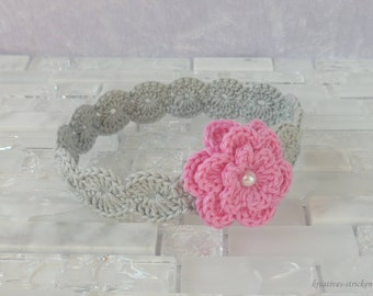 Crocheted Baby Ribbon with 3 D flower