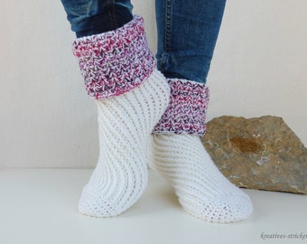 e-Book: Crochet pattern spiral socks with cuffs
