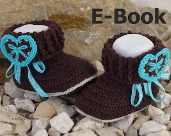 e-Book: Crochet pattern baby shoes, traditional shoes