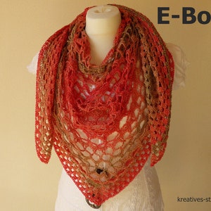 e-Book: crochet pattern triangular scarf, maxi scarf