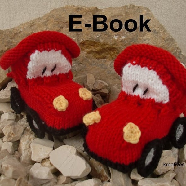 e-Book: Knitting instructions baby shoes car