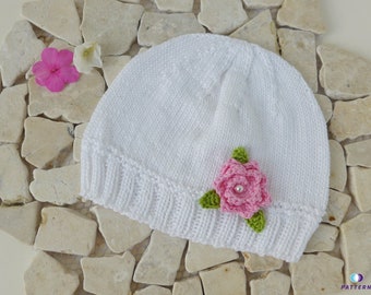 e-Book: Knitting instructions baby hat, christening hat 01