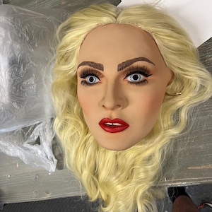 Madge Mask:  Latex Rubber Mask with Wig