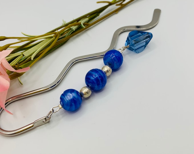 Bookmark/Beaded Bookmark/Blue Bookmark/Glass Bookmark/Gift Ideas/Gift for Her/Christmas/Birthday/Graduation/Teacher Gift/Book Accessories
