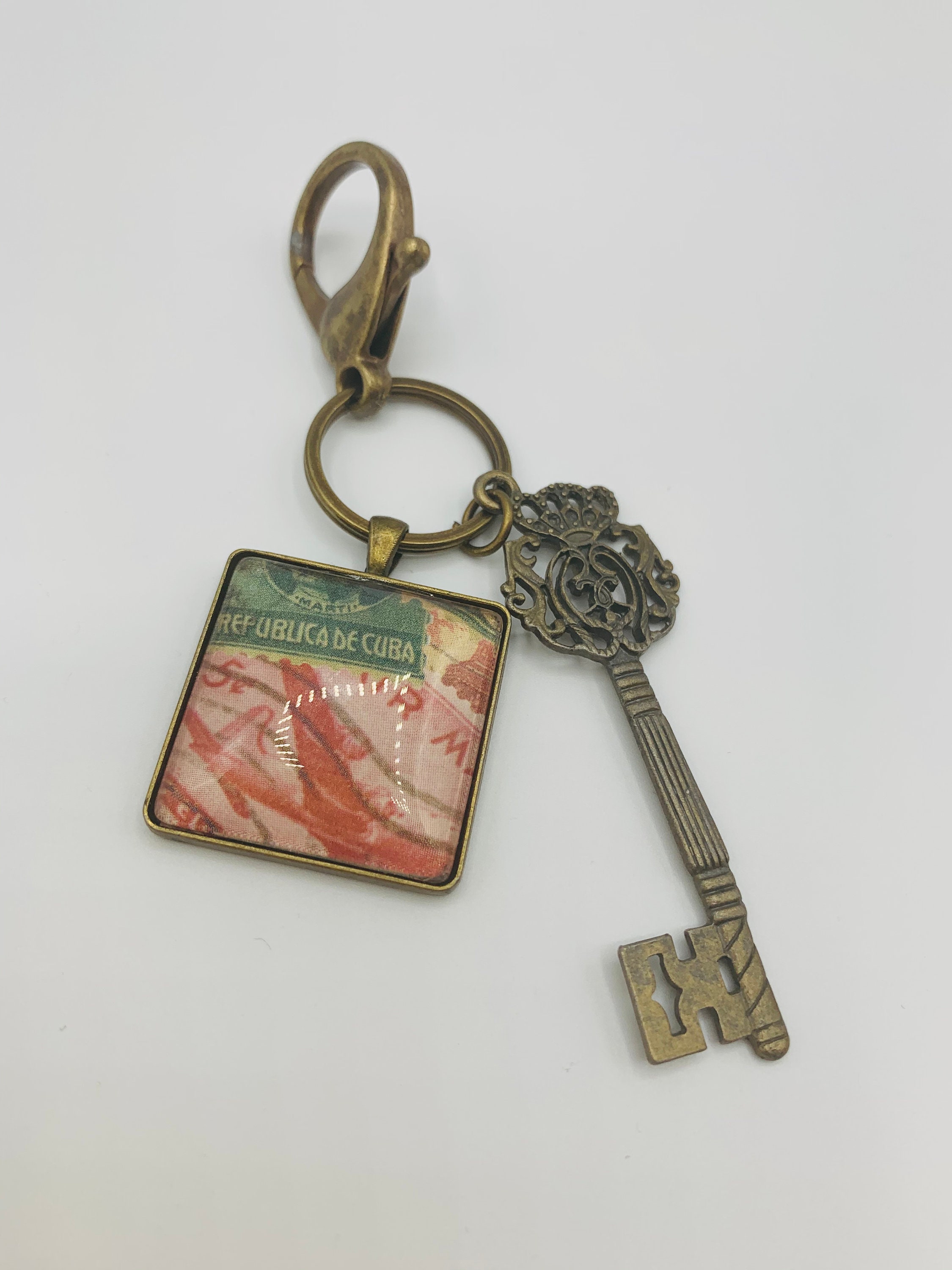 Antique Key Keychain Antique Brass Keychain Small Gift for Etsy