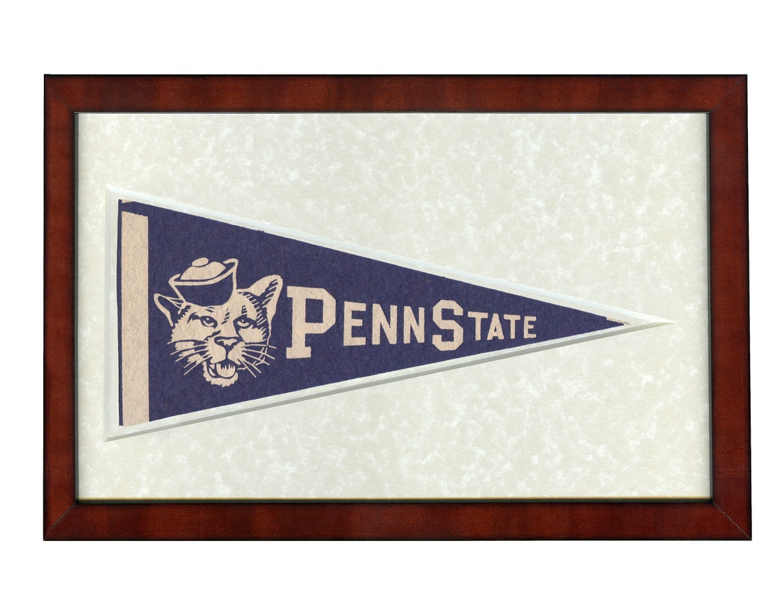 Vintage Penn State University framed Pennant circa Etsy