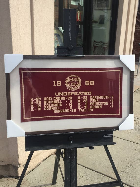 Harvard University Banner 1968 Undefeated Season Etsy