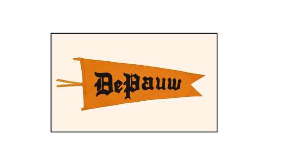 Depauw University Pennant Circa 1910 Etsy