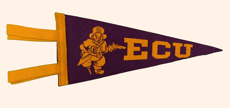 East Carolina University Pennant circa 1960s - Etsy