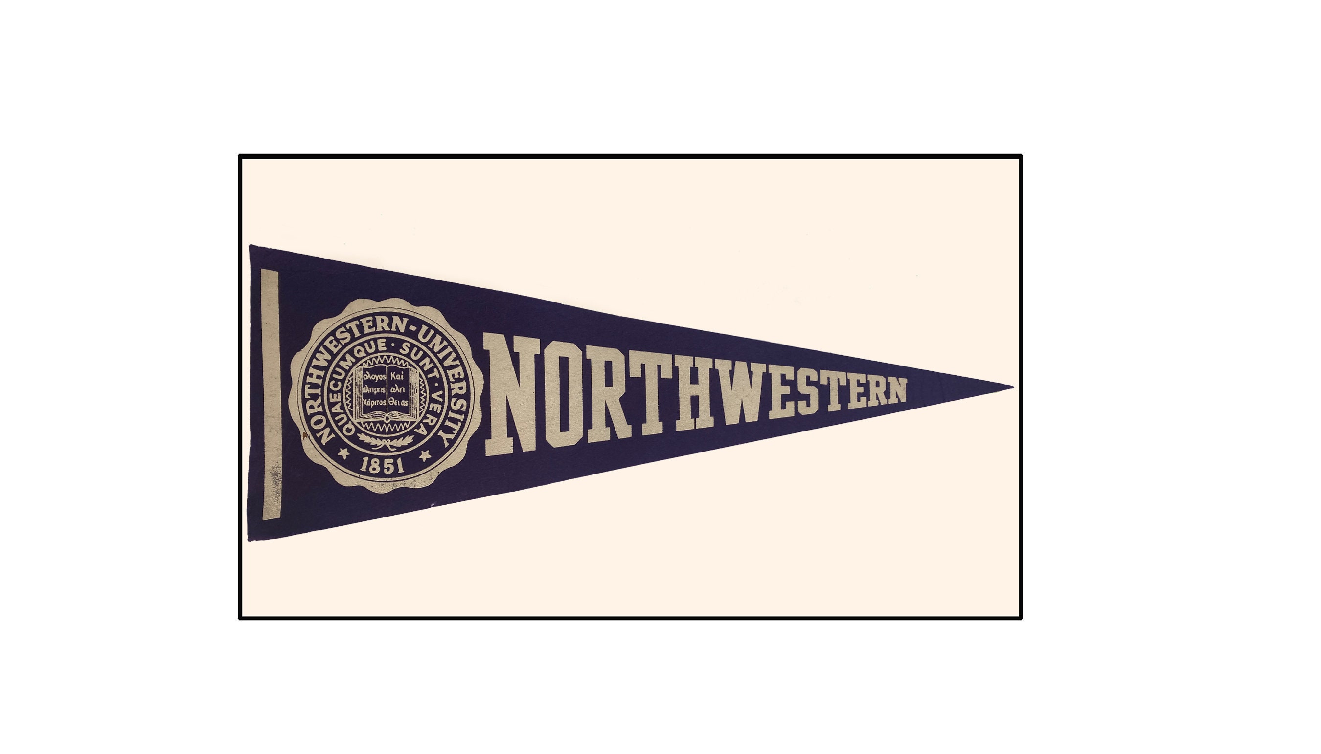 Vintage Northwestern University pennant circa Etsy.de