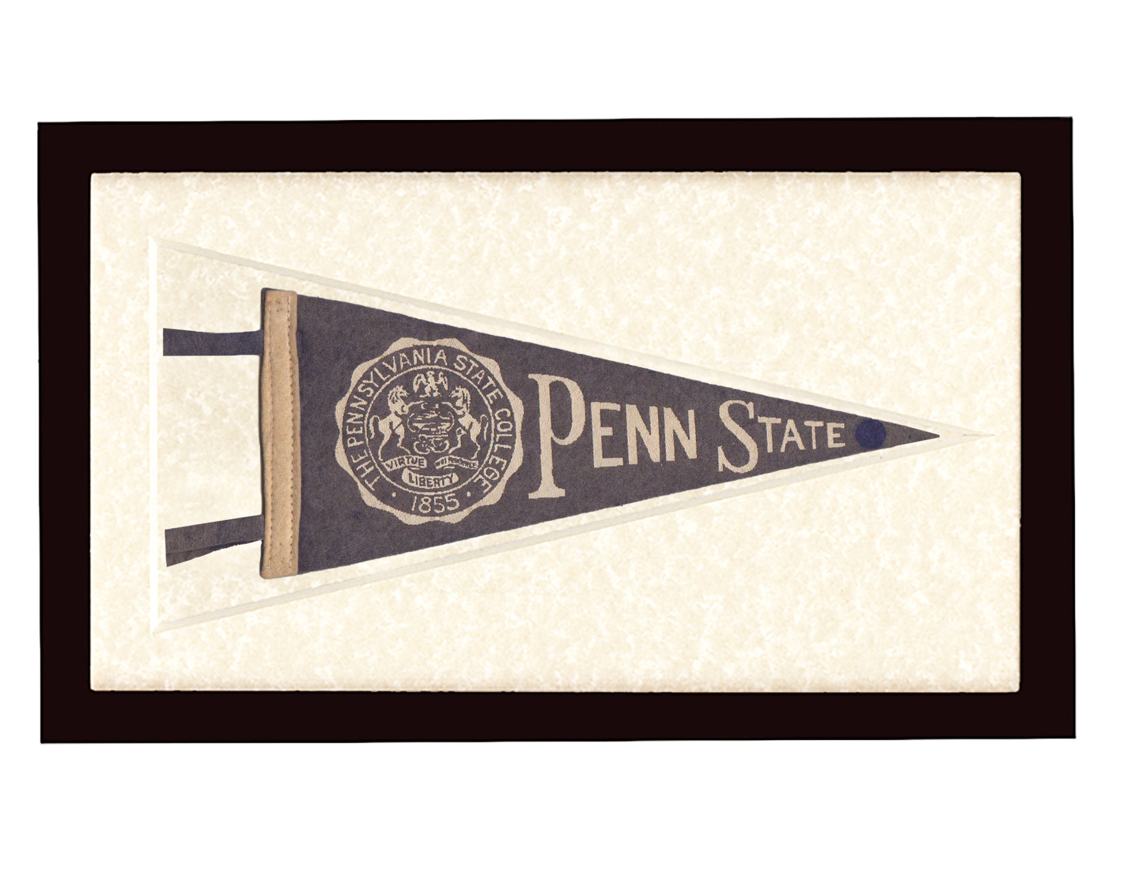 Vintage Penn State College framed pennant 